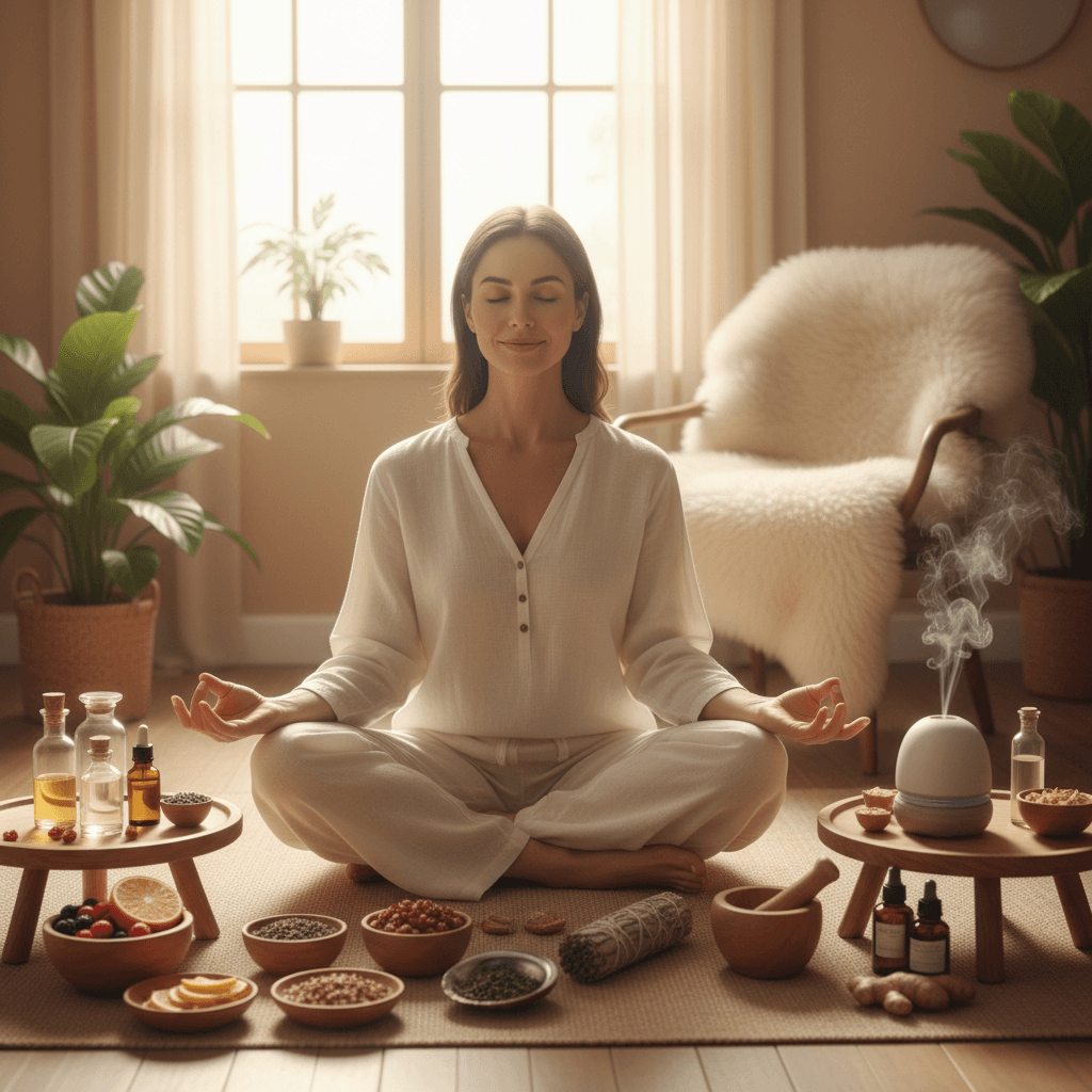 Professional woman coach in warm lighting with a compassionate and supportive presence